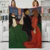 Artist E-Edvard Munch Throw Flannel Blanket Perfect for Sofa Office Bed Travel Sleep Read Relax Camping four season use
