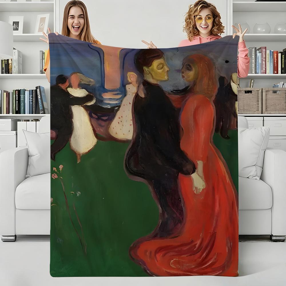 Artist E-Edvard Munch Throw Flannel Blanket Perfect for Sofa Office Bed Travel Sleep Read Relax Camping four season use