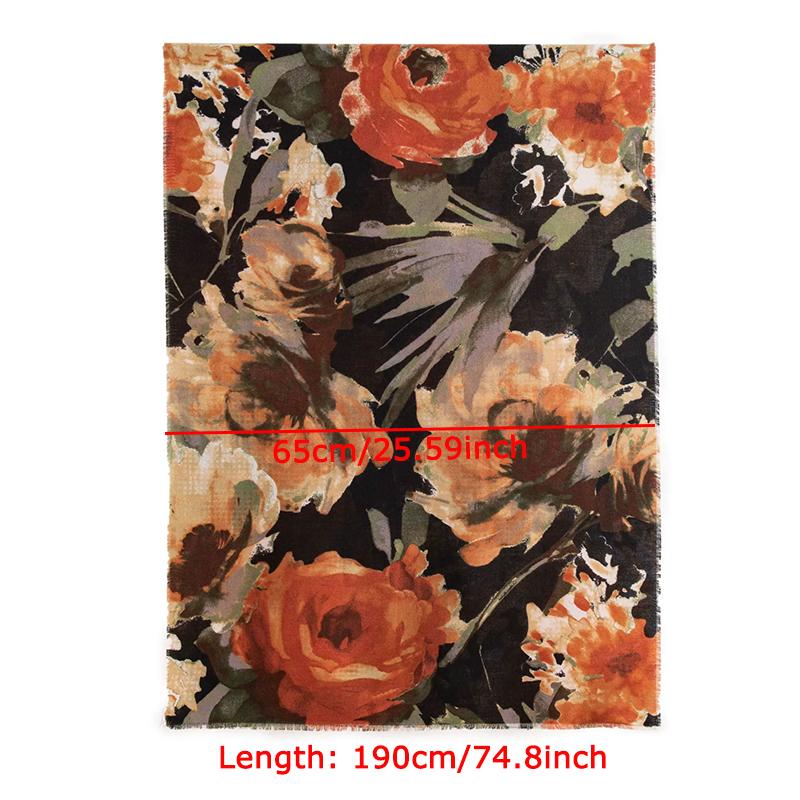 WTEMPO Women's Autumn Winter Retro Elegant Printed Scarf Casual Versatile Scarf Shawl Fashion Cold-proof Windproof Warm Scarves
