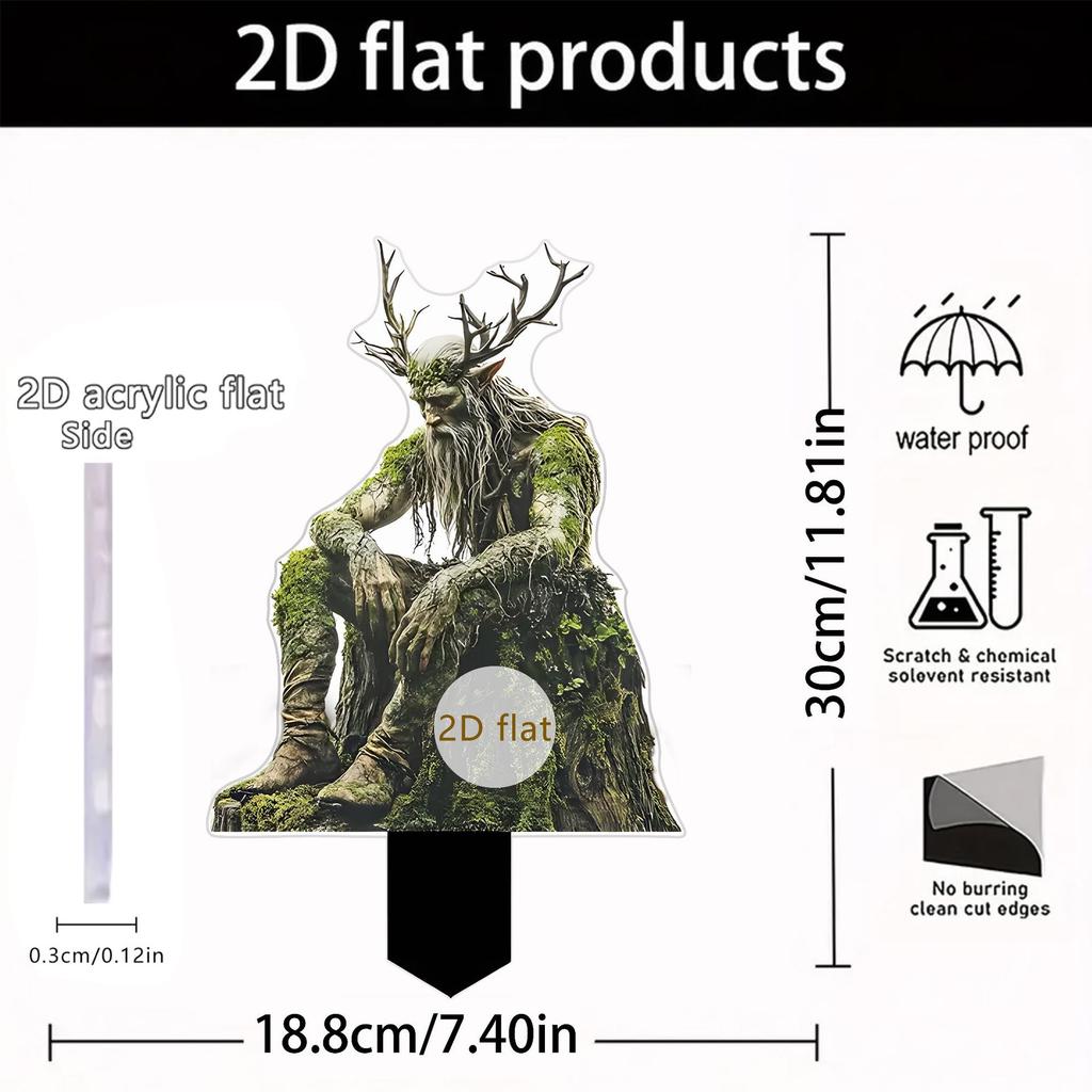 Enchanting Forest Garden Stakes, Indoor and Outdoor, Acrylic, Potted Plants and Courtyard Decoration, Waterproof , Ground Insertion Props