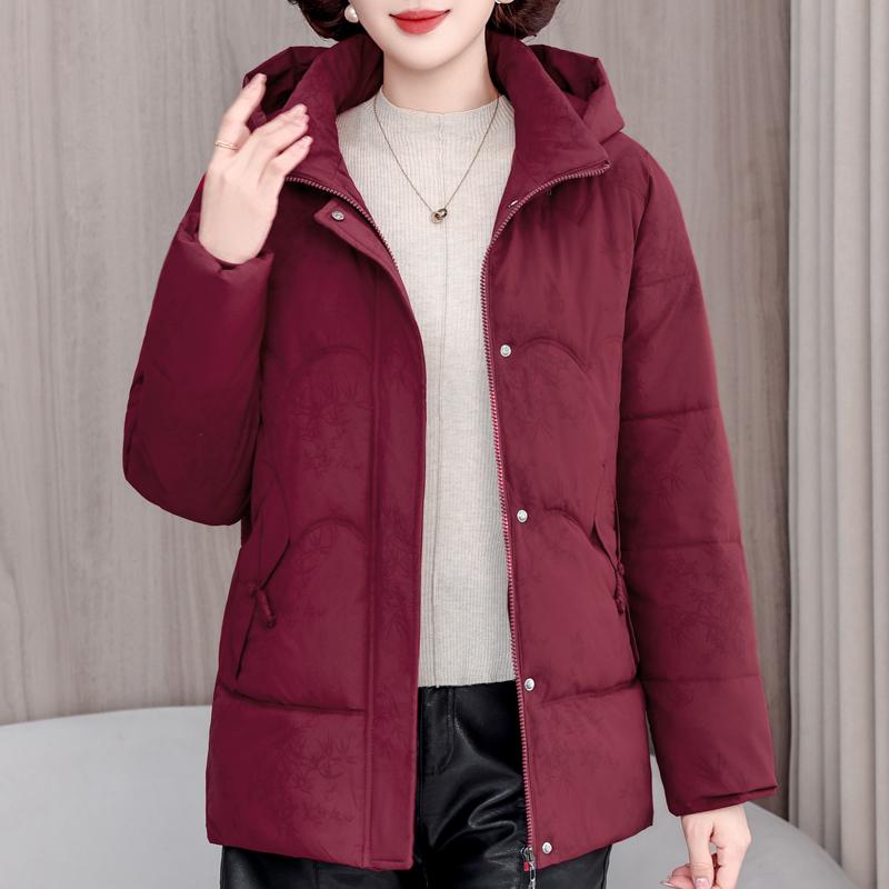 Plus Size XL-5XL Middle Age Women's Winter Jackets Hooded Elegant Loose Thick Warm Parkas Female Coats