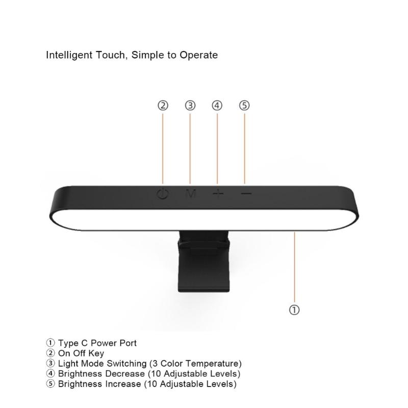 Double Head LED Light Club For Computer Screen Uniform Lighting ° Turn Modifiable Height USB Consistent Telecommute Use