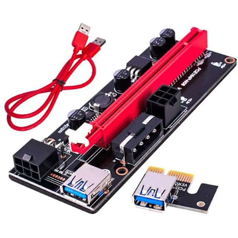 1pcs PCIE Riser 1X to 16X Graphics Extension for GPU Mining Powered Riser Adapter Card, 60cm USB 3.0 Cable VER009S