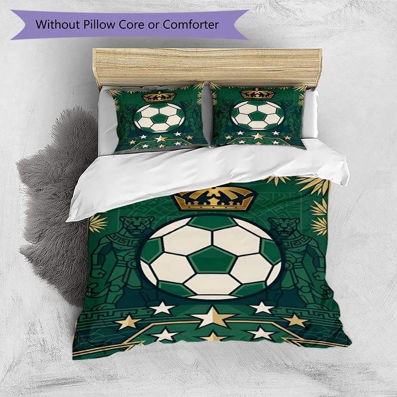 3pcs Duvet Cover Set (1*Duvet Cover + 2*Pillowcase, Without Core), Club Santos Laguna Print Bedding Set, Bedroom Decor, All‑Season, Birthday Gift