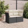 VidaXL Garden Sofa with Cushions 2-Seater, Seat with Backrest, Patio Furniture Backyard Terrace Outdoor, Black 365998