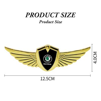 Badge Métal Ailes Premium Neuf pour Voiture – Autocollant de Décoration de Carrosserie pour Octavia, Fabia, Kamiq, Karoq Kodiaq Rapid SCALA, Superb