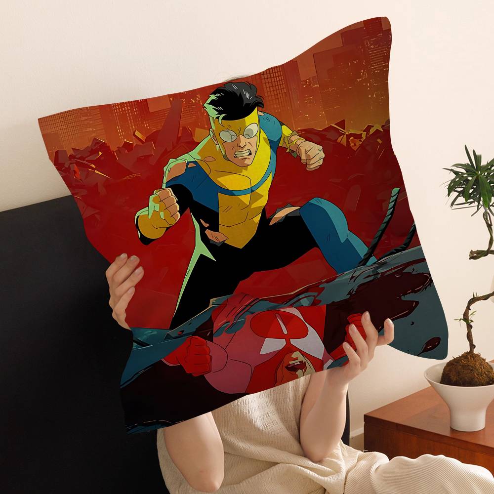 I-Invincible Cartoon Cushion Cover Polyester Sofa Cushions Decorative Throw Pillows Home Decoration Pillowcover 12x12Inch