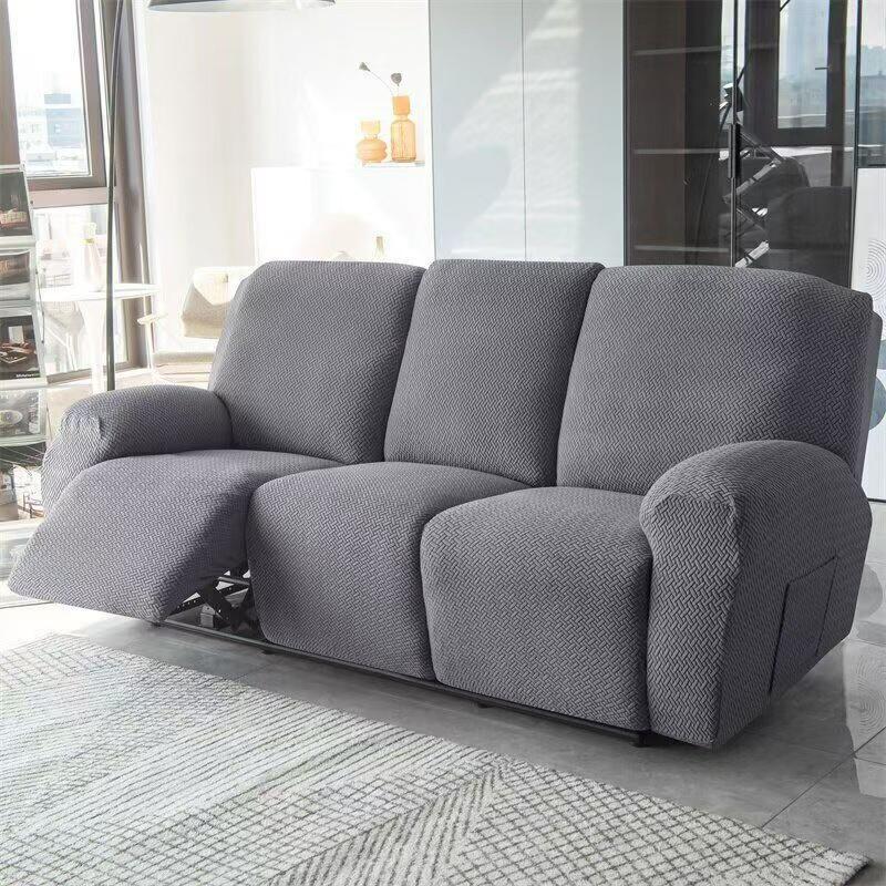 Recliner Sofa Cover Lazy Chair Solid Color Cushion Cover Sofa Cover 1/2/3/4 Seat Waterproof Leaf Texture Sofa