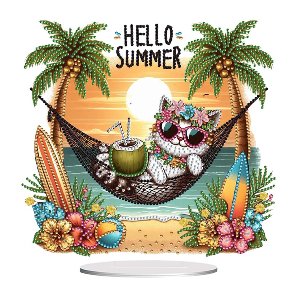 Acrylic Rose Lily Butterfly Flower Vase Desktop Diamond Art Kits 5D DIY Diamond Art Tabletop Decorations for Home Office Decor