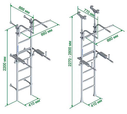 Teenager Plus wall-mounted gymnastics ladder - elite black