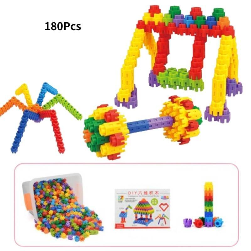 

Строительные шестигранные блоки Детские игрушки Практические образовательные Пластиковый стиль 180Pcs