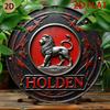 D Flat A VintageStyle Circular Metal Emblem Featuring a Lion Perfect for Decorating Your for Home Garage Caf Or Man Cave