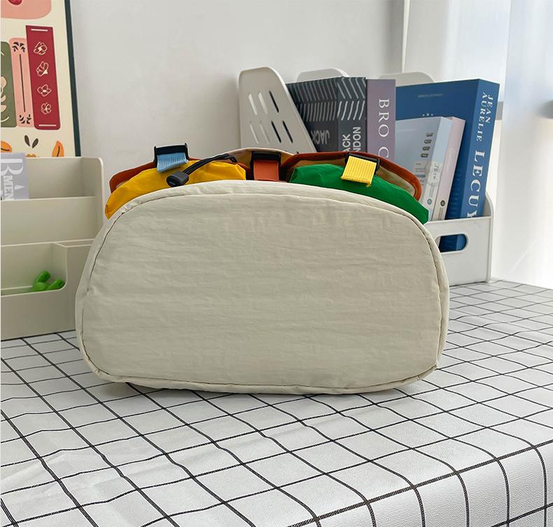 Colorblock Rucksack - Damen Doppel-Schultertasche für Studenten, Trendig und Geräumig für Schule und Hochschule