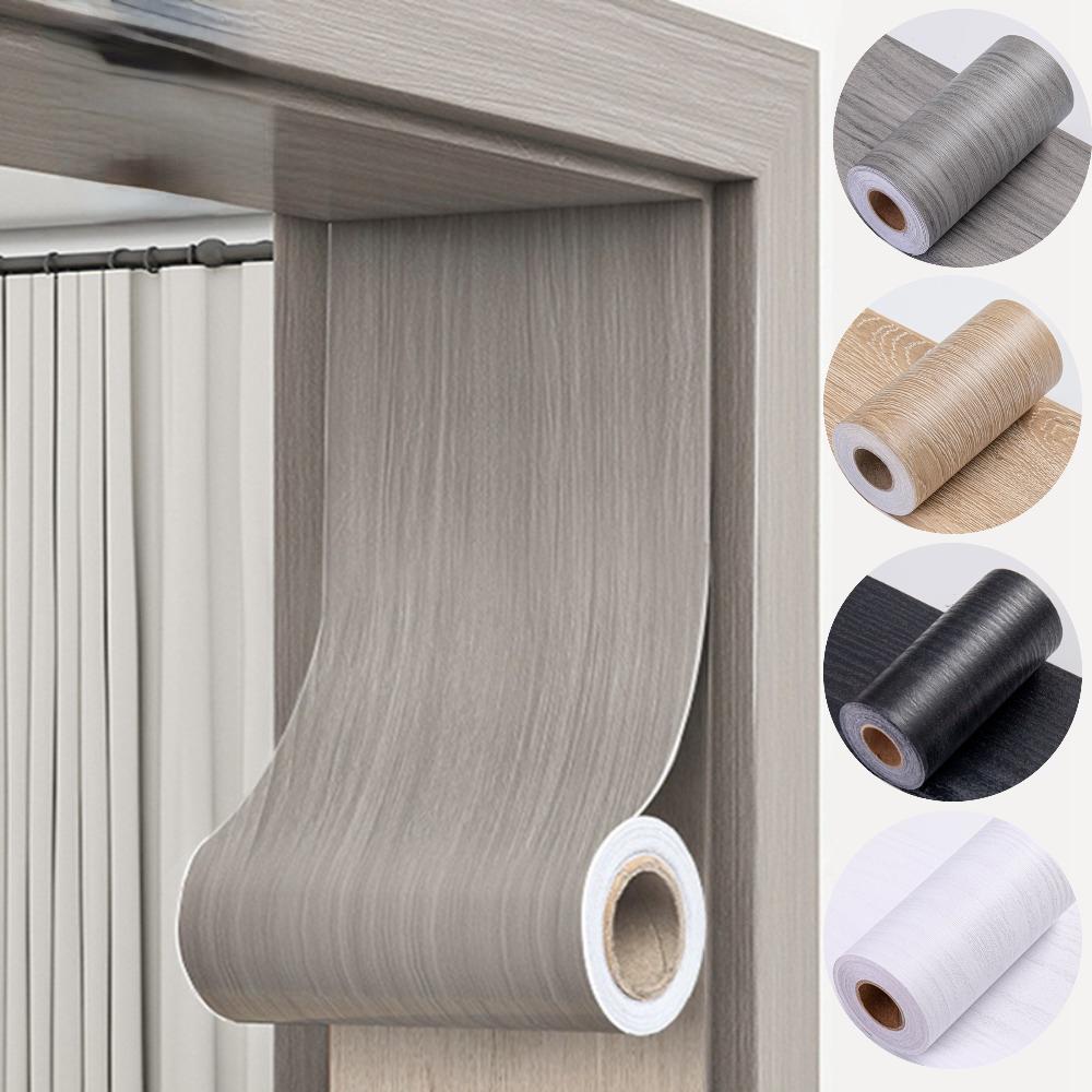 1Pc 5M Self-adhesive wood grain door frame decorative stickers wood grain skirting Waistline Home Decor wall stickers Renovation