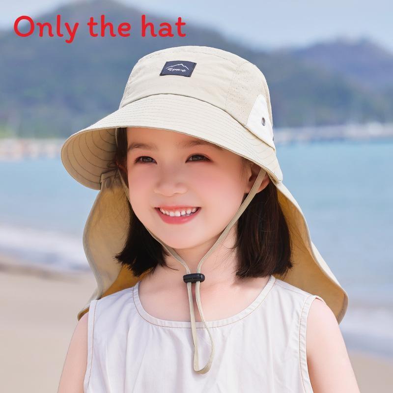 Summer Childrens Fisherman Hat With Large Brim And Waterproof Nylon For Sun Protection And Neck Coverage