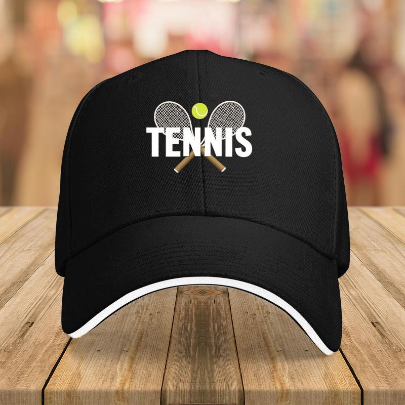 Tennis Rackets Ball Graphic Baseball Cap Breathable Adjustable Snapback Hat for Men Women Casual