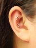 Minimalpiercing 14K Crystal Crescent Moon Piercing Earrings