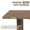 Extendable Dining Table 140/200 * 90 cm, Suitable for 6–8 People, Rectangular Table Top, Thickened Table Top, Simple Style, Walnut