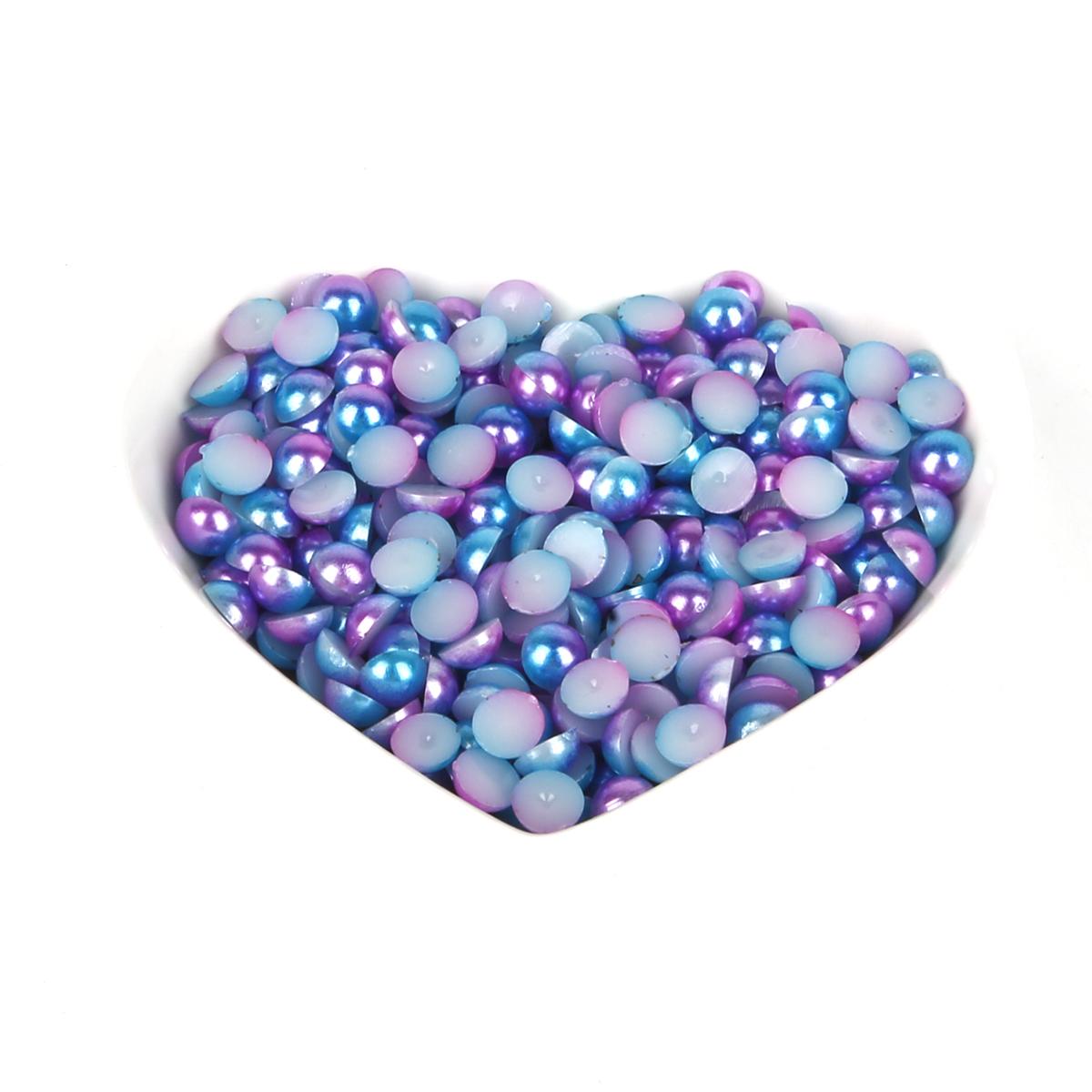 

ABS искусственный жемчуг красочные бусины без отверстий DIY пластиковые акриловые бусины для изготовления ювелирных изделий 6mm 200pcs фиолетовый/синий