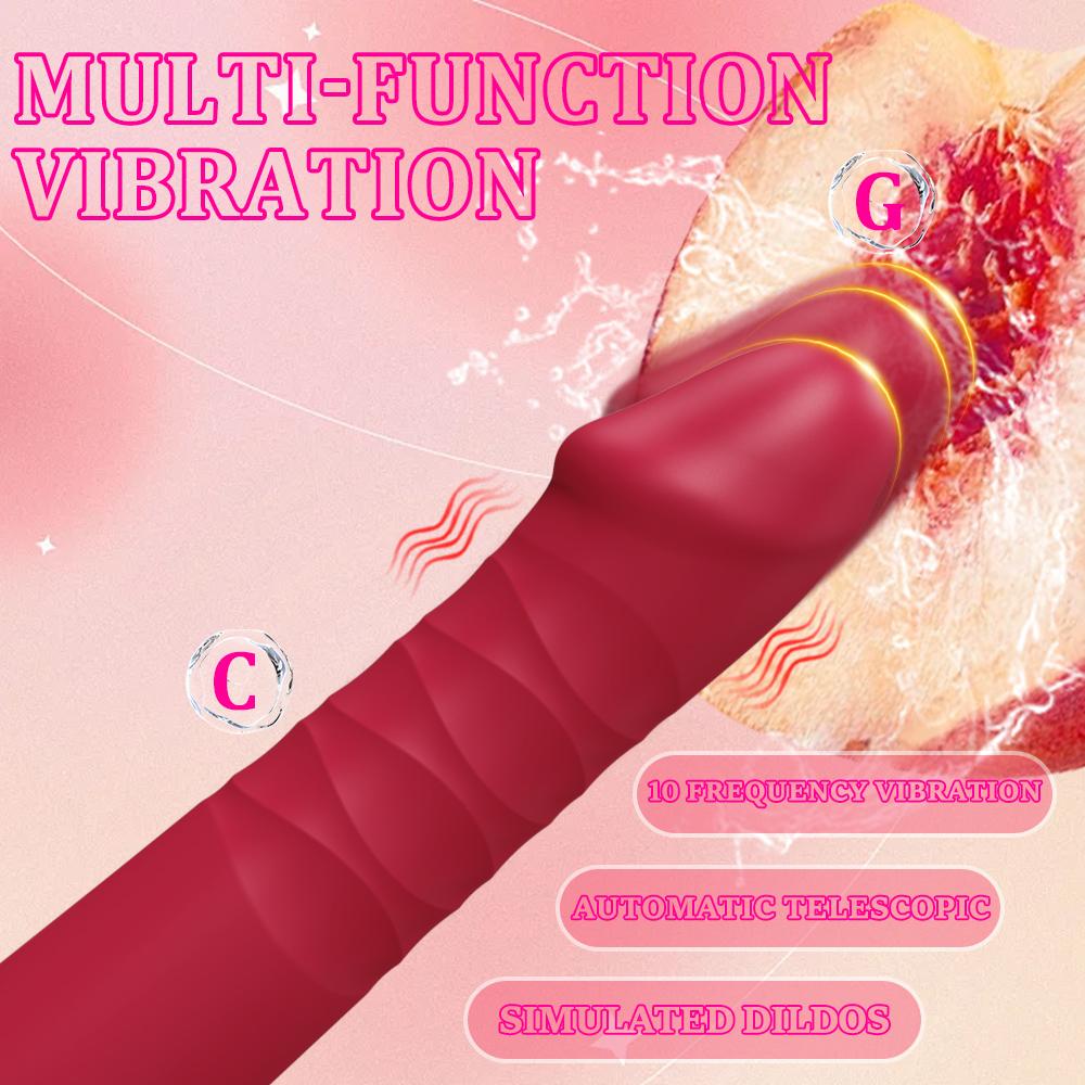 Automatic Telescopic Dildo Vibrator Powerful G Spot Vagina Stimulator Female Nipple Clitoris Masturbator Adult Sex Toy For Women