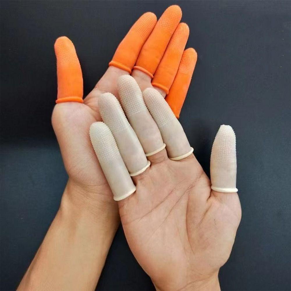 100pcs Disposable Latex Finger Cots Wear Resistant Fingertips Protector Nail Industry