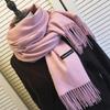 Winter Female Scarf Cashmere Shawls Wraps Women Solid Long Hijab Stoles Pashmina Bufanda Tassel Autumn Lady Headband