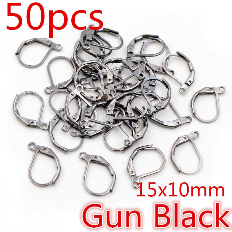 30-50pcs Fashion Bronze Rhodium Gold Silver Plated French Earring Hooks Wire Settings DIY Jewelry Making Findings Accessories