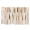 100Pcs/Set Bamboo Cocktail Forks Bbq Fruit Pick Beige 9Cm Stick Skewers