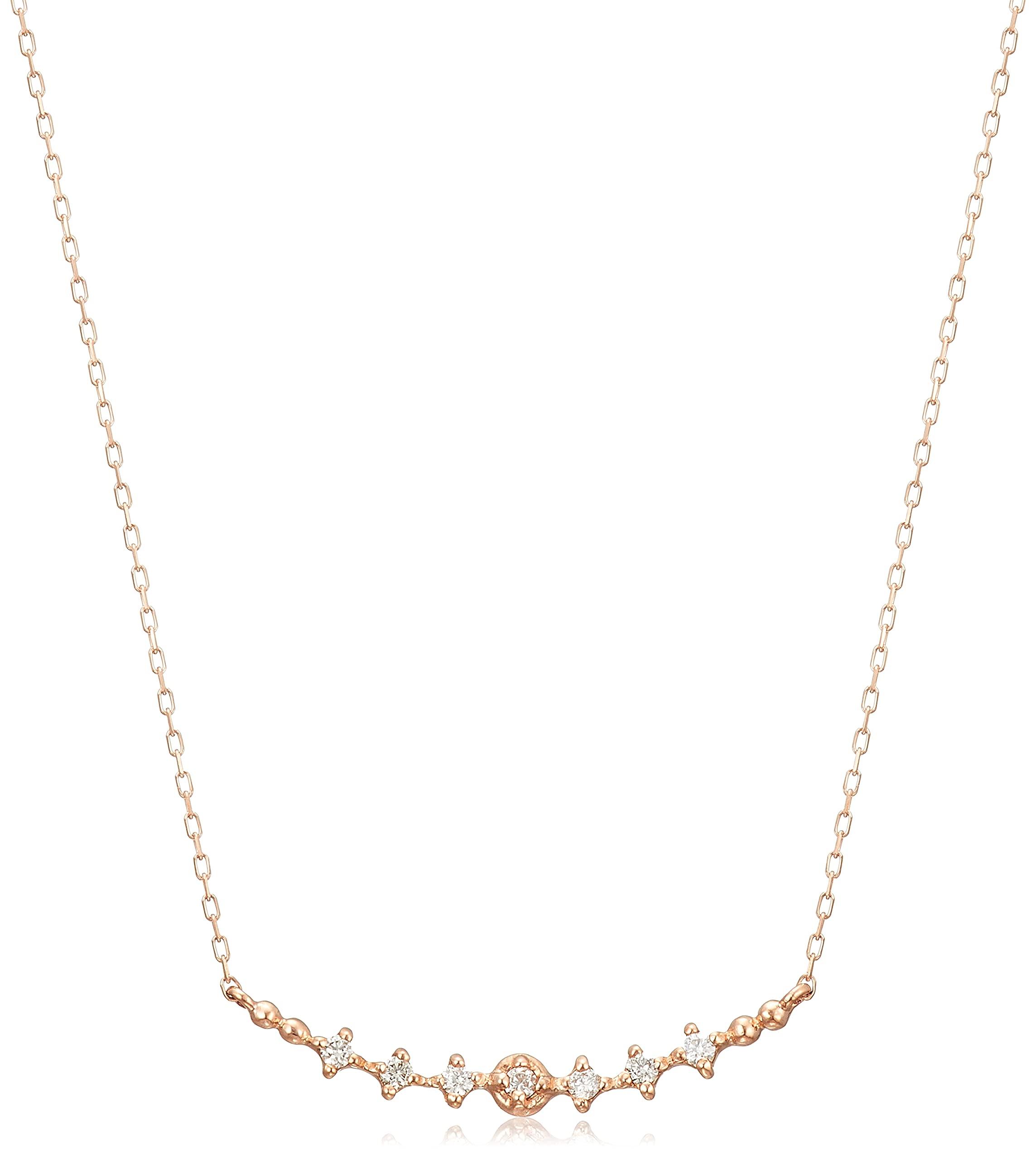 

K10 pink gold x diamond line pendant necklace CHD0123 U-shaped рожевий