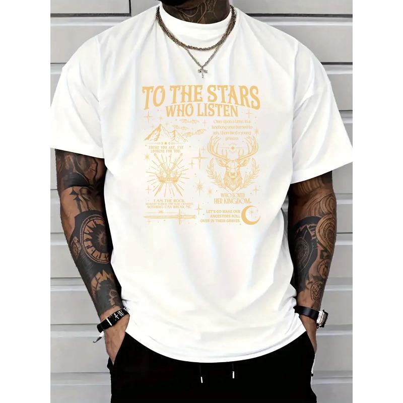 Европейские размеры Загадочное Звездное Небо Мир Узор Печатный Круглый Вырез Короткий Рукав Футболка Топ Удобная Дышащая Ткань Повседневный Спортивный Стиль S