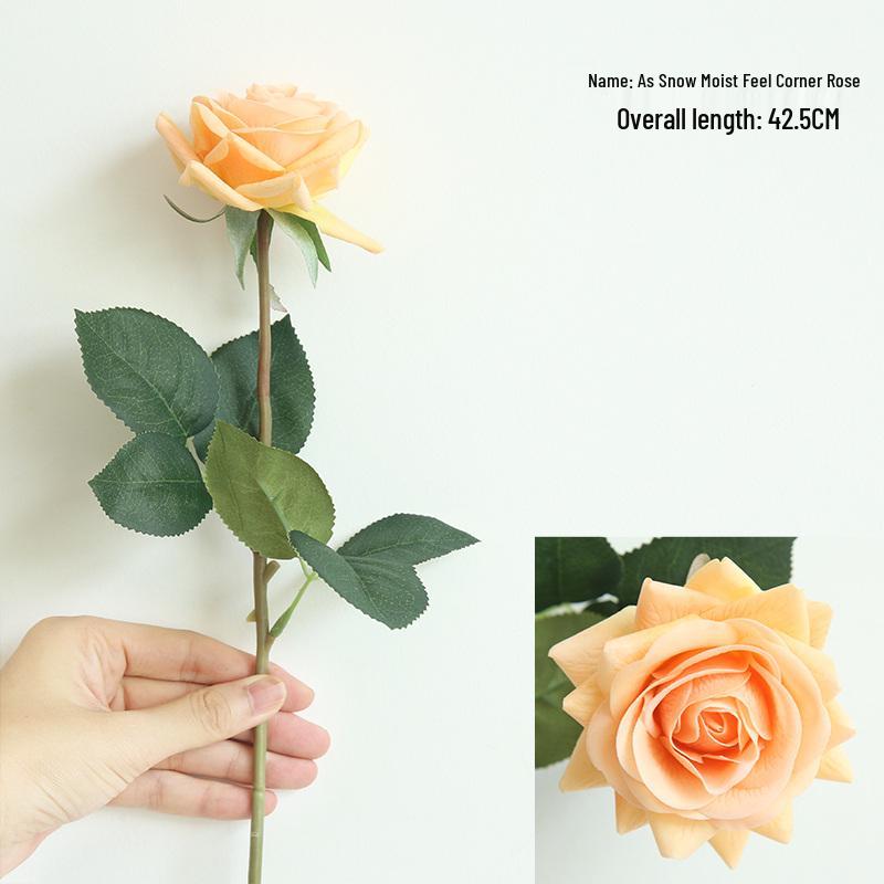 Single Stem Artificial Rose Arrangement for Home Décor - Silk Floral Display