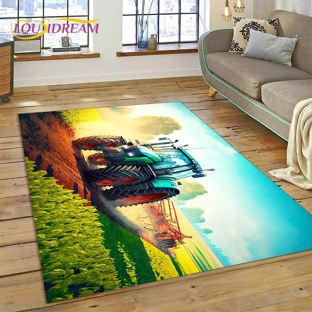 Retro Tractor Car 3D Truck Rug Carpet for Living Room Bedroom Home Decor,Floor Mat Non-slip Decoration for Sofa Doormat Kid Gift