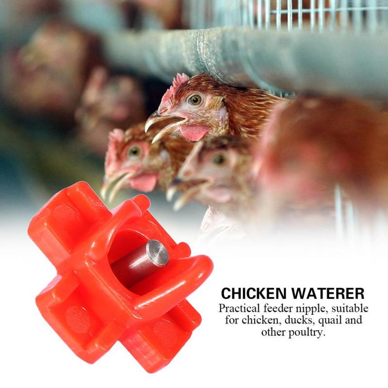 10pcs Set Automatic Chicken Feeder Nipples Water Drinking