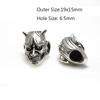 2 Stück Totenkopf Krieger Helm Abstandshalter Perlen Anhänger Haarzopf Dreadlock Bartperlen Paracord Seil Messerperlen für Armband DIY Schmuck