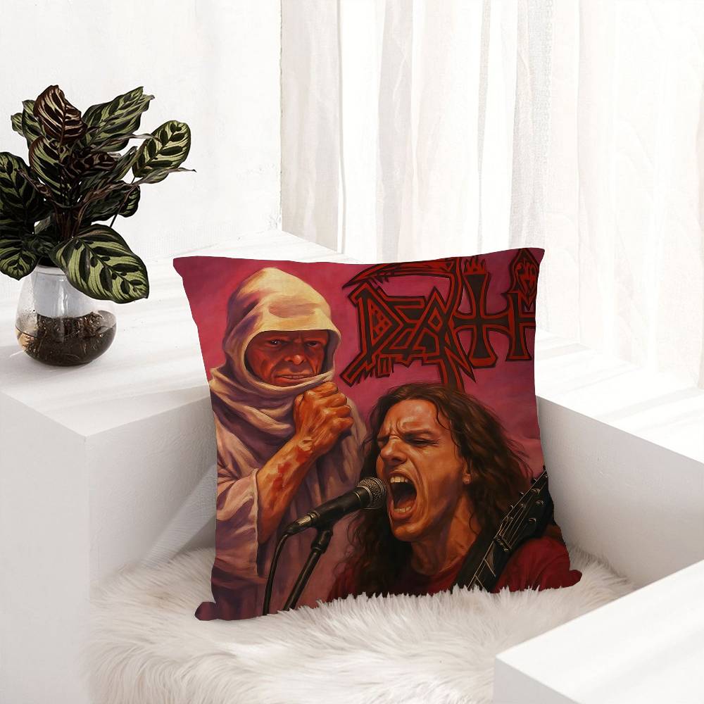 

D-Deaths Mental Rock Band Cushion Cover Polyester Sofa Cushions Decorative Throw Pillows Home Decoration Pillowcover 12x12Inch