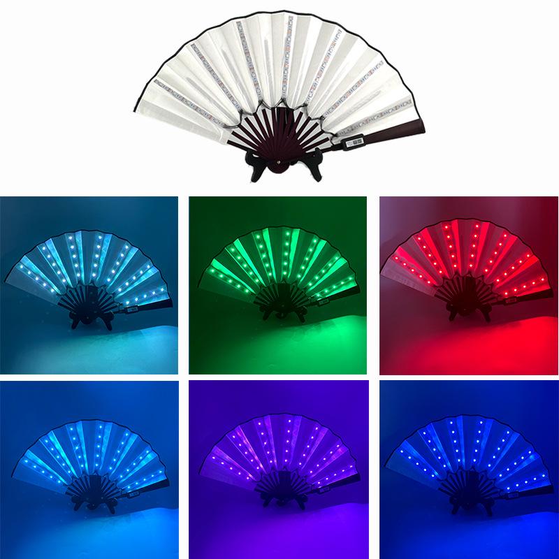 Leuchtender Faltfächer für Nachtclubs, TikTok-Influencer und Bühnenauftritte – Perfekt für Männer und Frauen