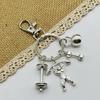 Men's Gym Keychain: Barbell, Dumbbell & Kettlebell Pendant