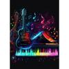 Pop 80S Live Music Neon Punk Poster Aesthetics Dj Guitar Karaoke Headphones Canvas Painting Wall Art Picture for Home Room