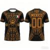 2026 Mexiko Fan Fußball T-Shirt Fußballtrikot Aztekischer Jaguar Druck Atmungsaktiv Schnelltrocknend Trainings-T-Shirt Fan Sport Oberteil Herren Damen