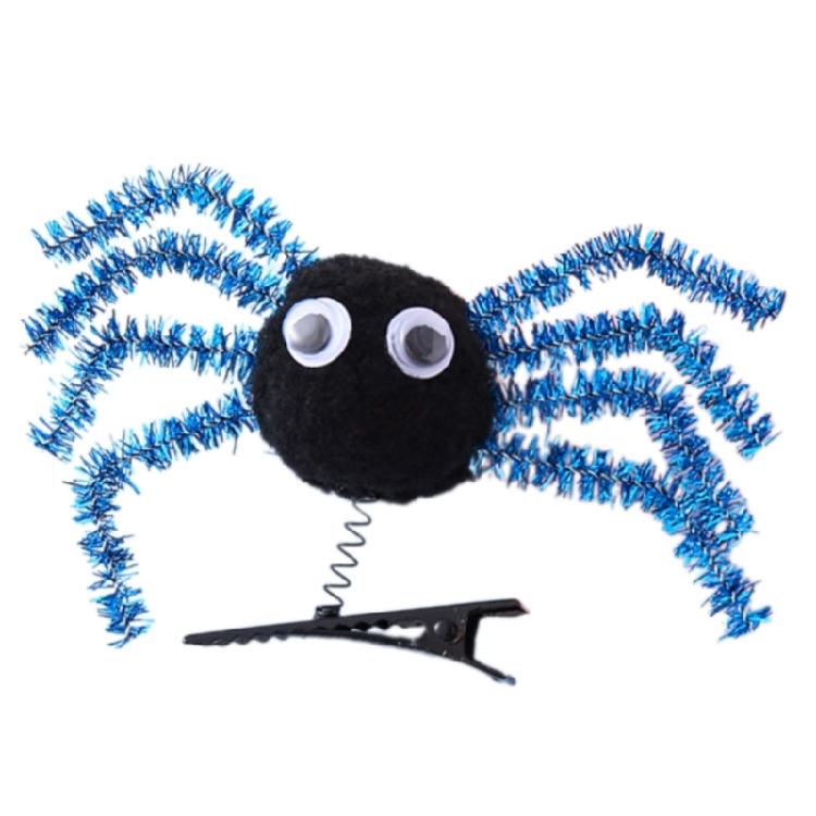 

1PC Spiders Hair Clip With 3D Effect Kids Festival Accessory Comfort Wear Safe Spring Mechanism For Halloween Birthdays синій
