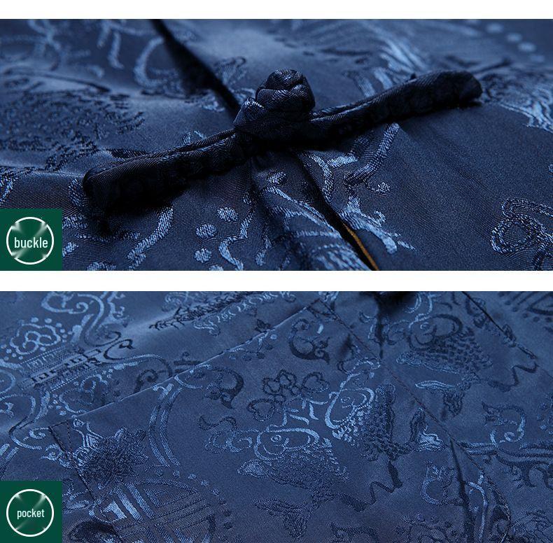 Double-Sided Tang Suit Jacket for Men: Long Sleeve, Chinese Style, Ideal for Middle-Aged & Elderly - Perfect for Spring & Autumn.