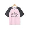 Mongtemore Girls' 2026 Summer Color-Block Print T-Shirt
