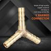 4pcs Union Adapter 3-Way Barbed Fitting Brass Material Y Shaped Fitting  Fluid Transfer