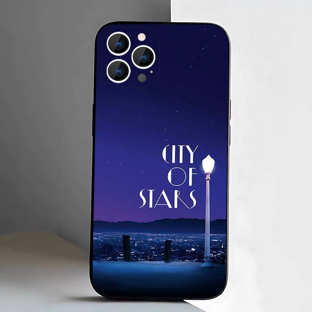 Funda de Teléfono La La Land para iPhone 17,16,15,14,13,12,11,Pro,XS,Max,XR,Plus,E,SE4,Mini Cubierta Blanda Negra