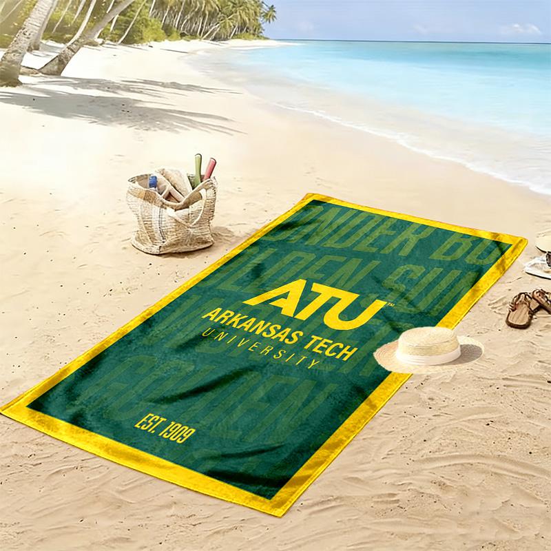 Arkansas Tech Print Beach Towel, Large Soft Quick Dry Towel for Beach Camping Swimming