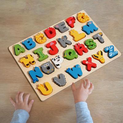 Alphabet Tierpuzzle, Alphabet Lernspielzeug, Pädagogisch, Sortierblöcke Brett, Abc Buchstaben Tiere