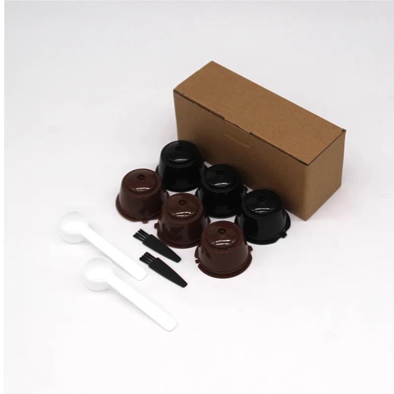 מסנני קפסולות קפה לשימוש חוזר של Ayevin - תואם לדולצ'ה גוסטו ולנספרסו, סט 6 יחידות עם כפית ומברשת, אביזרי מטבח ידידותיים לסביבה