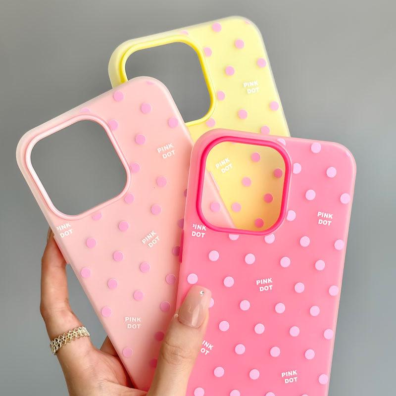 Skinny iPhone 16 Case Compatible and fits 15 14 13/12/11promax /xsmax/xr Polka Dot Dopamine