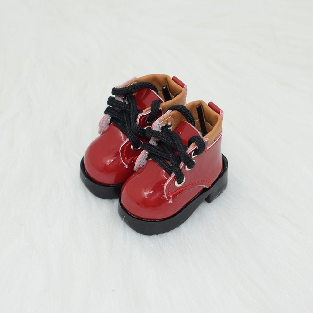 1 pair Fashion 1/6 BJD Shoe PU Leather Mini Boot Toy Shoes 30cm Doll Shoes Boots  OB11 Doll