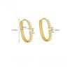 Women's 925 Sterling Silver U-Shaped Earrings with Inlaid Zircon Korean Minimalist Light Luxury 18K Gold Plated Fashion Jewelry